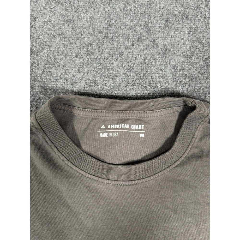 American Giant Shirt Mens Medium Gray Pocket Tee Crewneck Short Sleeve Casual - Picture 4 of 9
